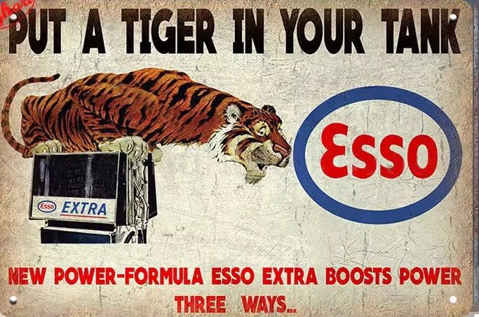 Vintage Metal wall- Esso