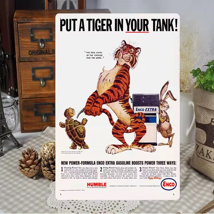 Vintage Metal wall- Tiger