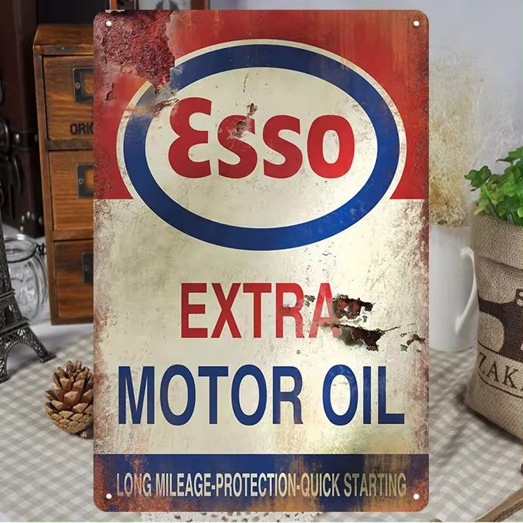Vintage Metal Wall- Esso