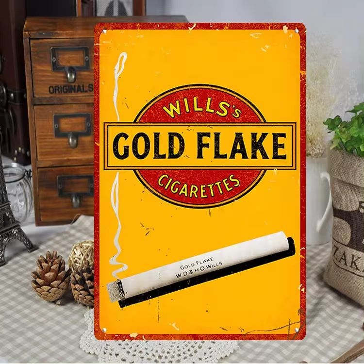 Vintage Metal wall- Gold Flake