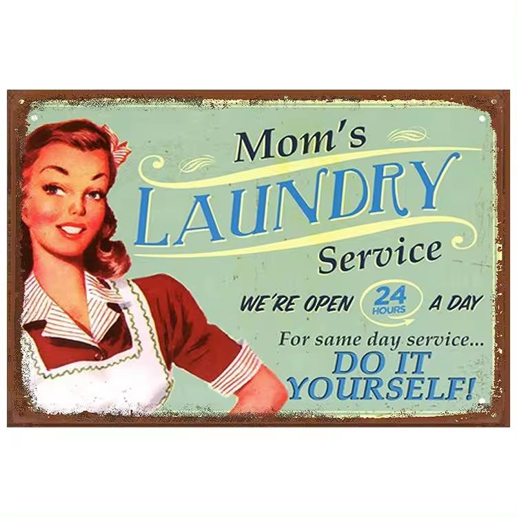 Vintage Metal Wall- Mom&#39;s Laundry