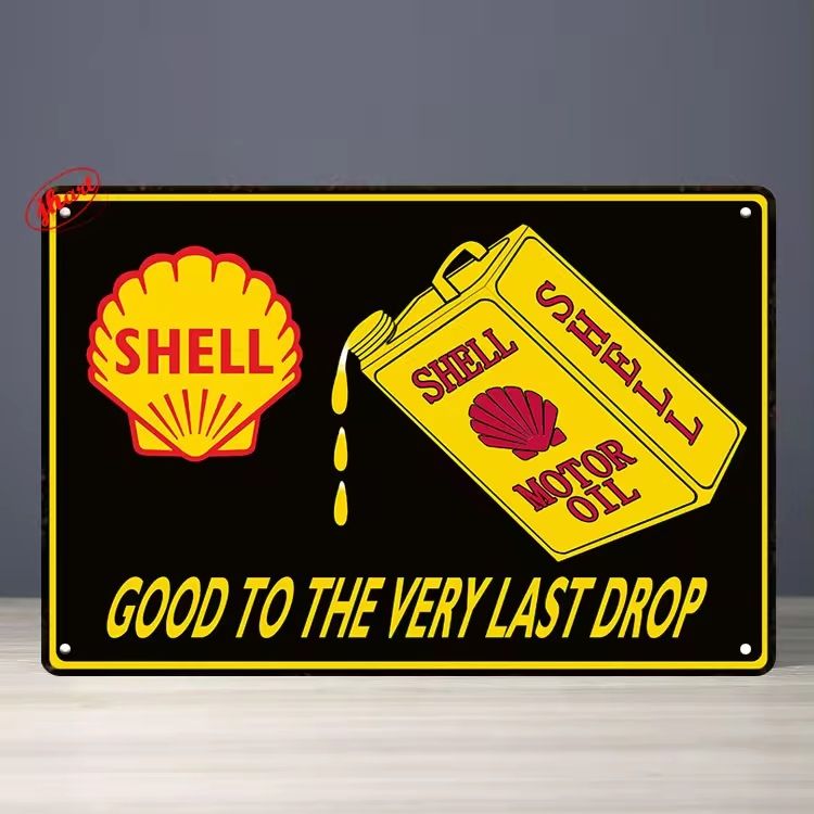 Vintage Metal Wall- Shell Motor oil