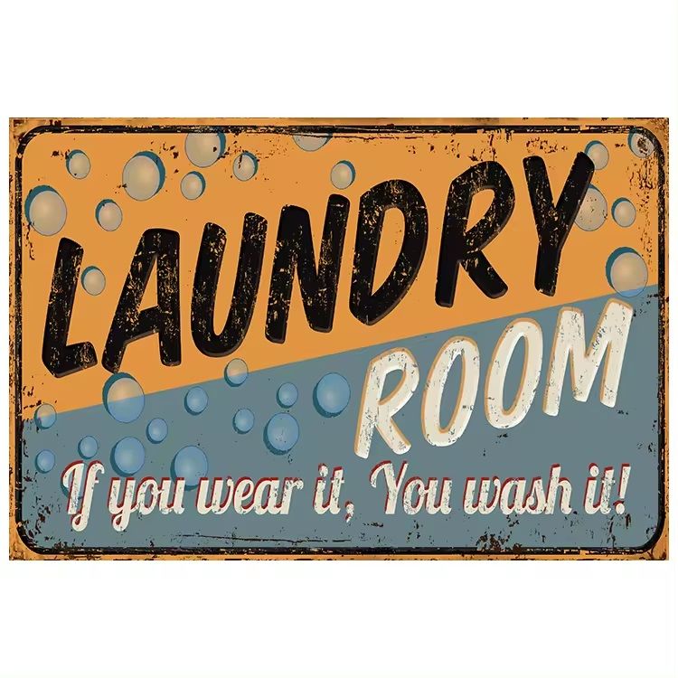 Vintage Metal Wall- Laundry room