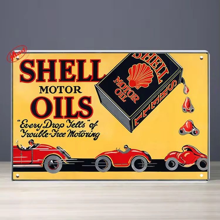 Vintage Metal Wall- Shell Motor Oil