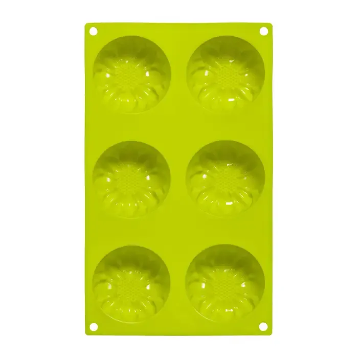 6 Daisy Lime Green Cake Mould