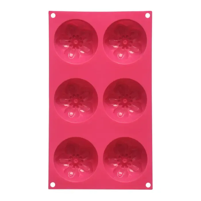 6 Flower Hot Pink Cake Mould