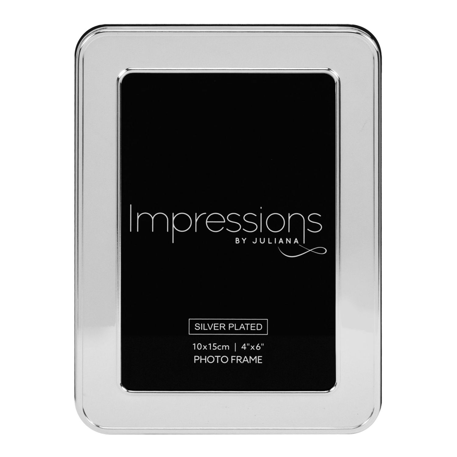 Impressions Shiny Silverplated Round Edge Frame 4&quot; x 6&quot;