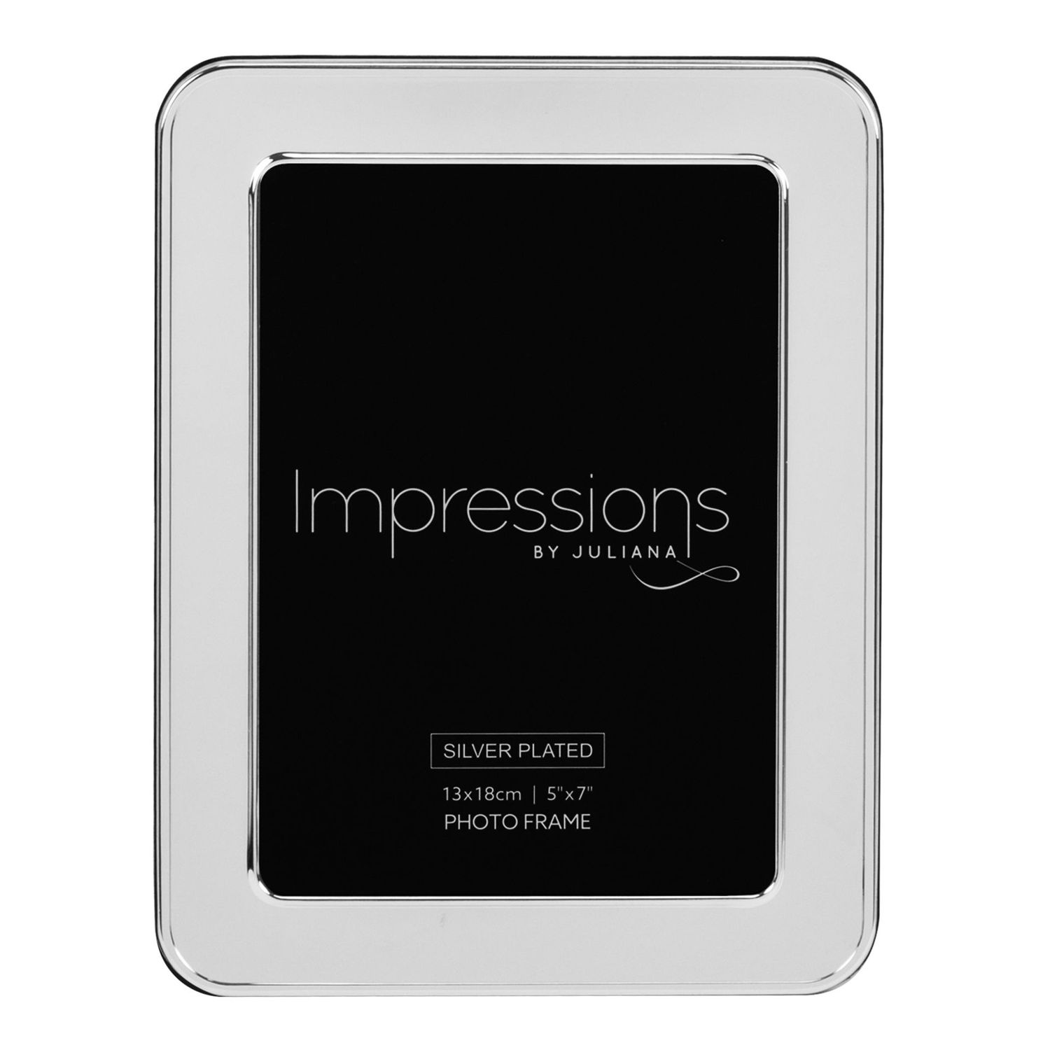 Impressions Shiny Silverplated Round Edge Frame 5&quot; x 7&quot;