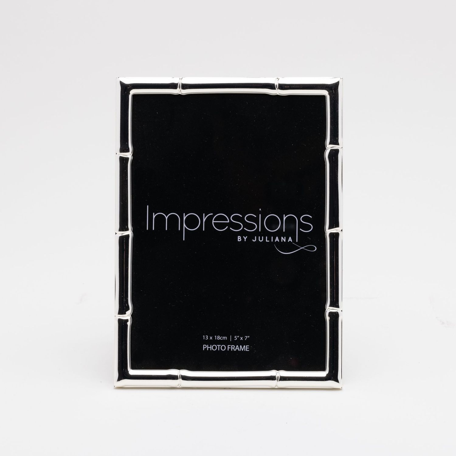  Impressions Silver Colour Bamboo Edge Photo Frame 5&quot; x 7&quot;