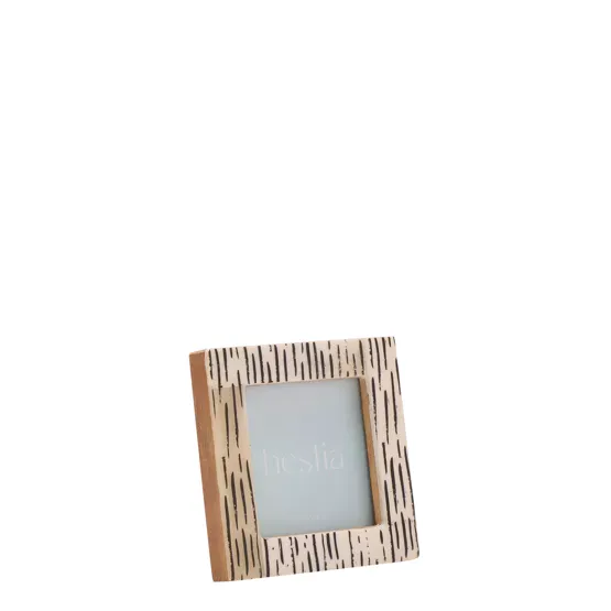  Hestia Striped Bone Photo Frame 2.5&quot; x 2.5&quot;