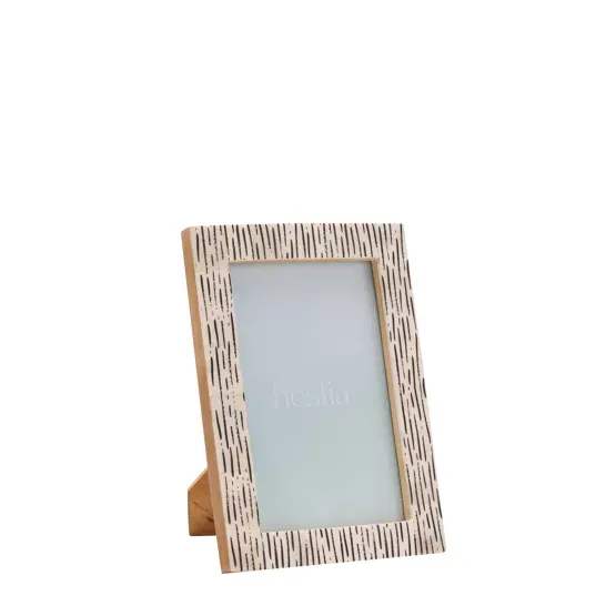 Hestia Striped Bone Photo Frame 4&quot; x 6&quot;