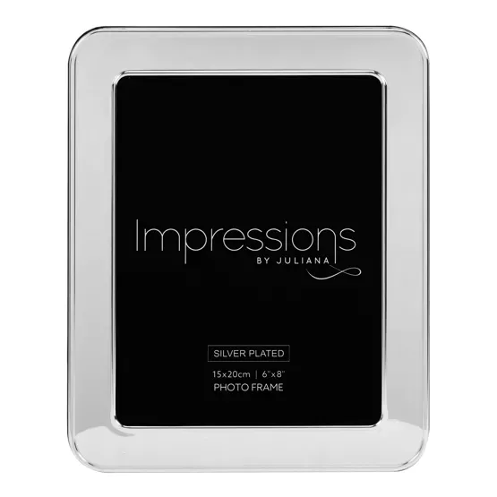 Impressions Shiny Silverplated Round Edge Frame 6&quot; x 8&quot;