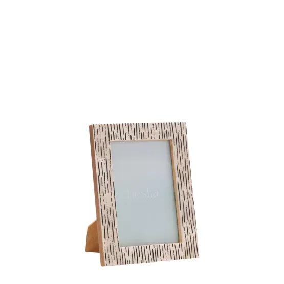 Hestia Striped Bone Photo Frame 3.5&quot; x 5&quot;