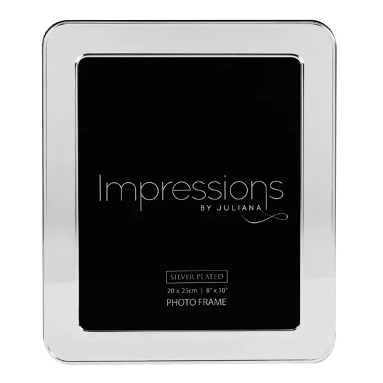 Impressions Shiny Silverplated Round Edge Frame 8&quot; x 10&quot;