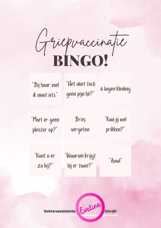 Gratis download: Griepvaccinatie bingo
