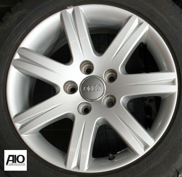 LF1-D Original Audi Felge 4F0071496A - 7 Arm Design Silber - A4 Typ B7 8H Limousine