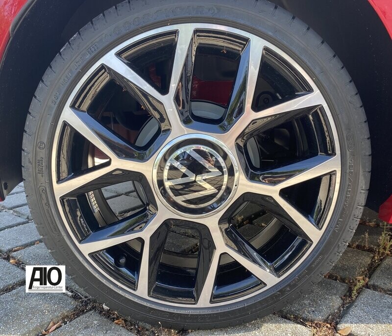 LF1-D Original VW Felge 1S0601025BN – GTI BRANDS HATCH Y-Speichen-Design Schwarz HGG – up! Typ AA