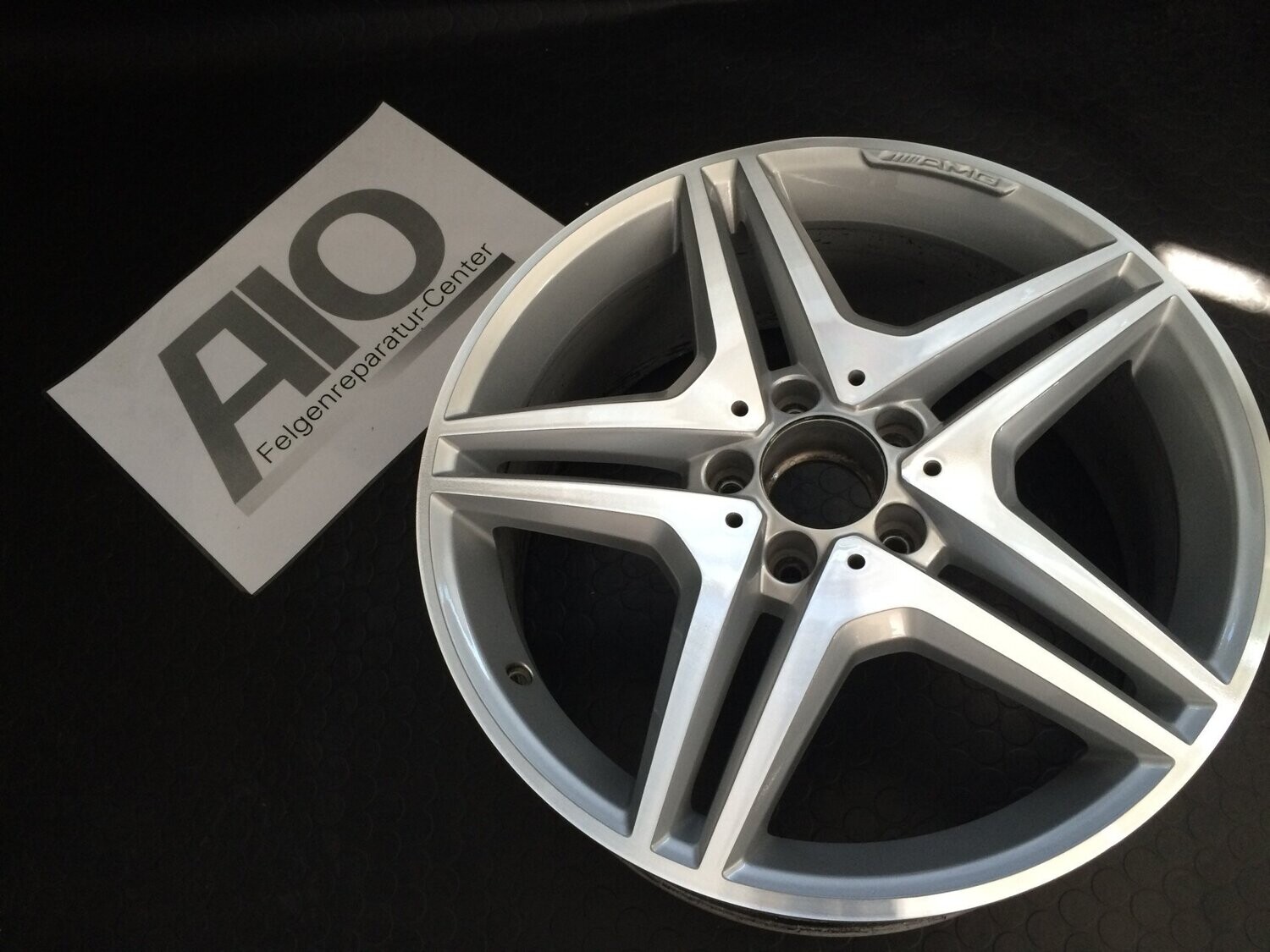 LF1 Original Mercedes Benz Felge A1714014702 – AMG 5 Doppelspeichen Design HGG Silber VA – SLK-Klasse R171 / CLK-Klasse  C209 A209
