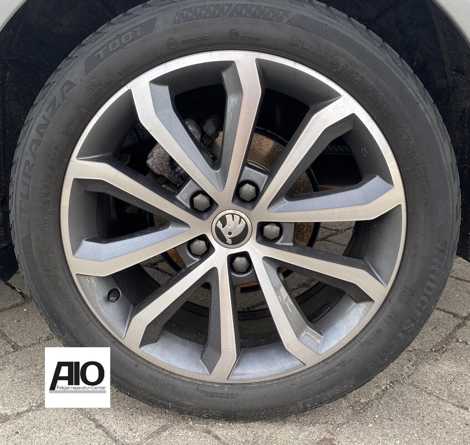 LF1 Original Skoda Alufelge 5E0601025BQ – HAWK 5 Doppelspeichen Design HGG Grau – Octavia III