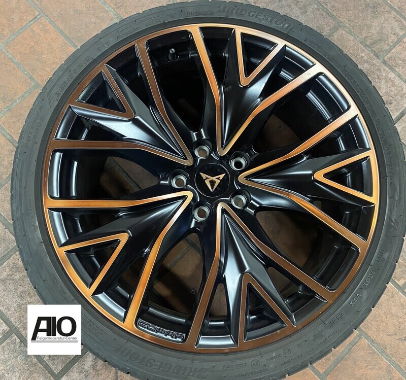 LF1 Original Seat CUPRA  Alufelge 5FA601025R – V-Speichen-Design Grundfarbe Schwarz – Cupra Leon Typ KL 2020- Leon Typ 5F ST / FR
