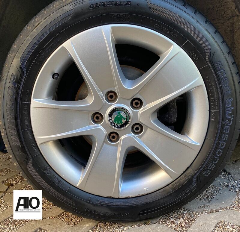 LF1 Original Skoda Alufelge 1Z0601025T –  "Crateris" 5-Speiche Silber – Octavia II Typ 1Z