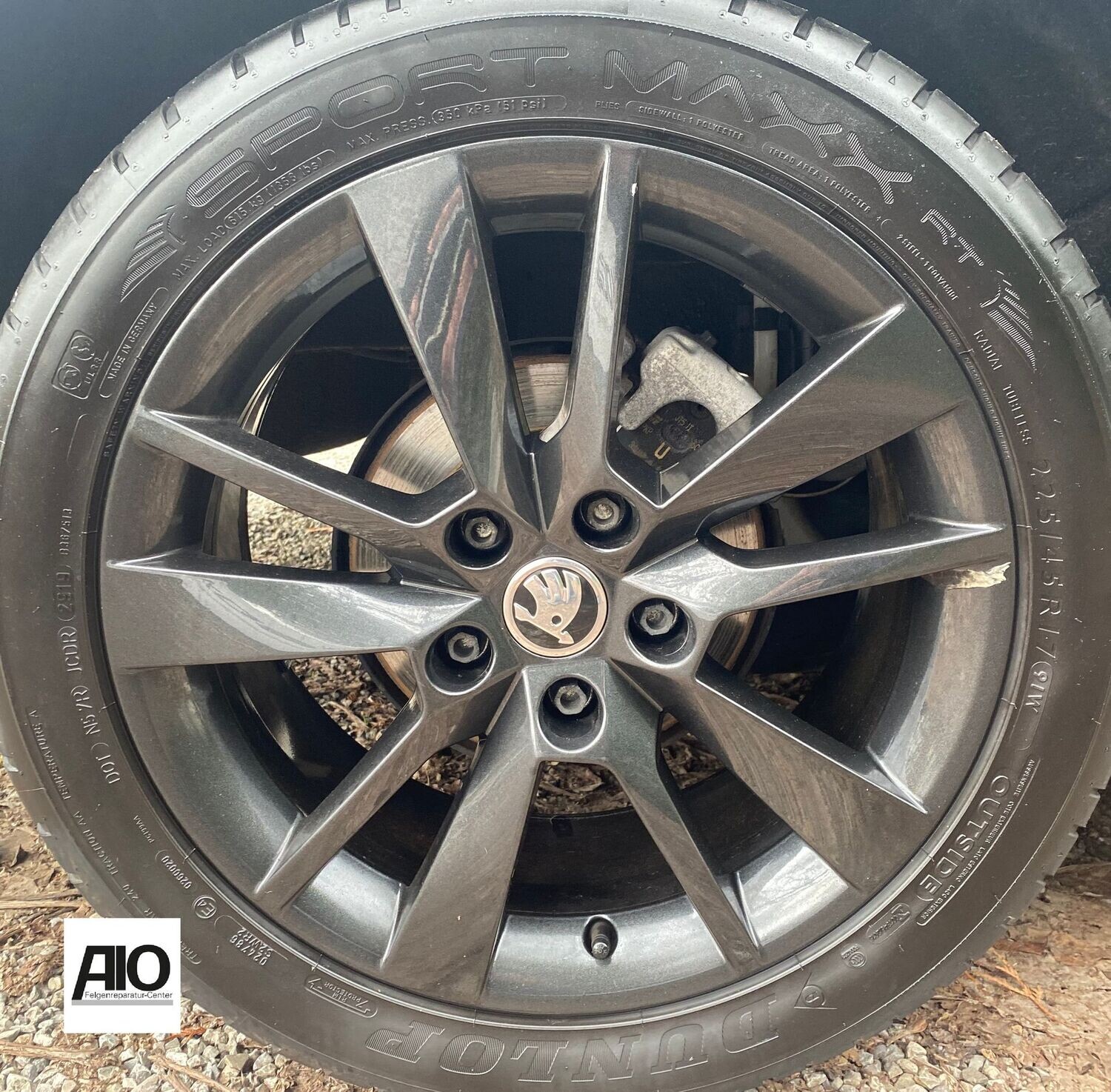 LF1 Original Skoda Alufelge 5E0071497J –  5-Doppelspeichen-Design „Trius“ Schwarz  –  Octavia Typ 5E