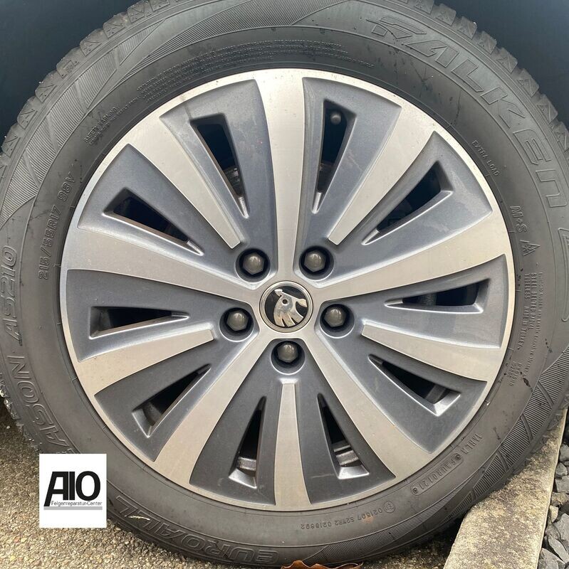 LF1 + Lack Original Skoda Alufelge 3V0601025AH – DRAKON 10-Speichen-Design Grau HGG – Superb III Typ 3V