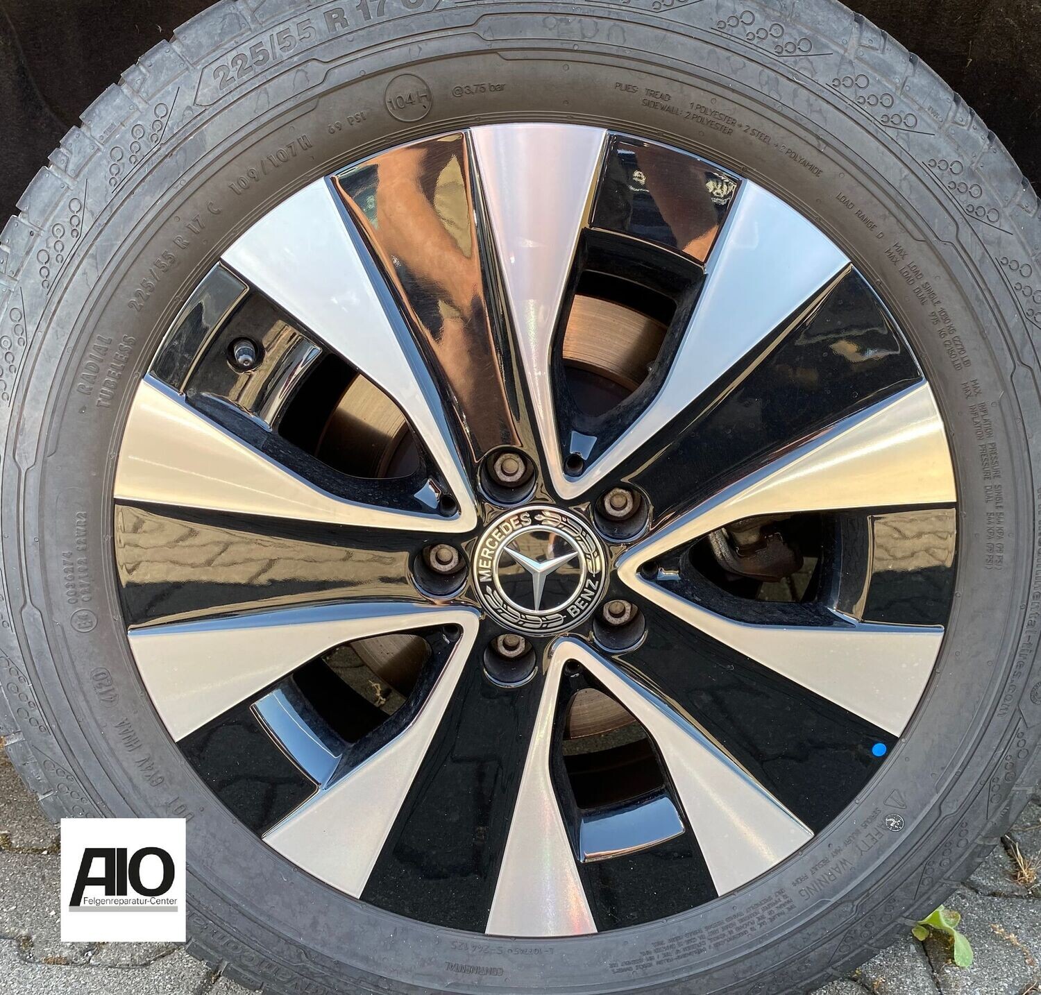 LF1 Original Mercedes Benz Felge A4474015200 – 5-Doppelspeichen-Rad Schwarz HGG – V-Klasse / Vito / Viano Typ 447 / 639