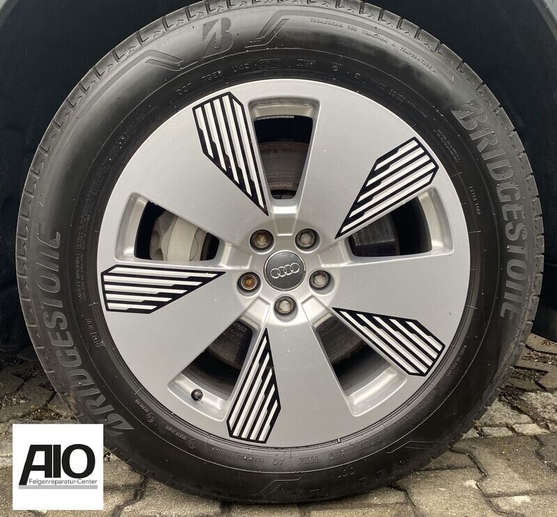 LF1 Original Audi Felge 4KE601025Q - 5 Arm Aero Design Silber mit Grafikdruck - E-tron Typ GE ab 2018 -