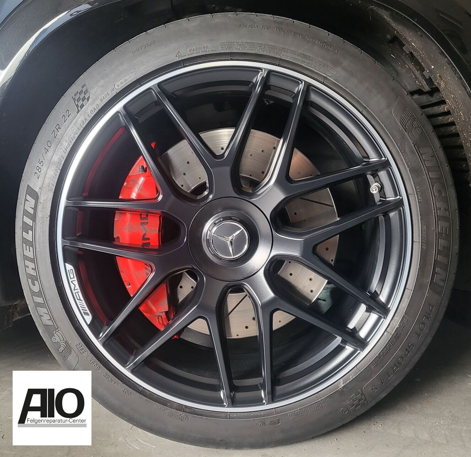 LF1 Original Mercedes AMG A1674014400 - Schmiedefelgen Kreuzspeiche Schwarz Matt HGG Horn VA - GLE V167