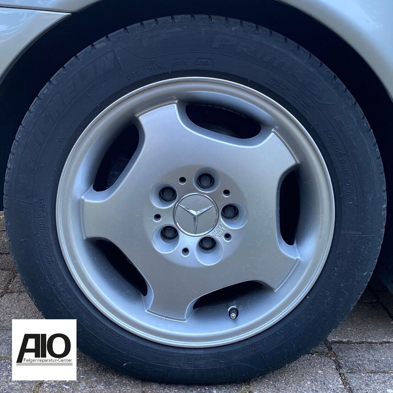 LF1 + LACK Original Mercedes Benz Felge A2084010102 – 5-Speichen-Design Silber – SLK / CLK / C-Klasse