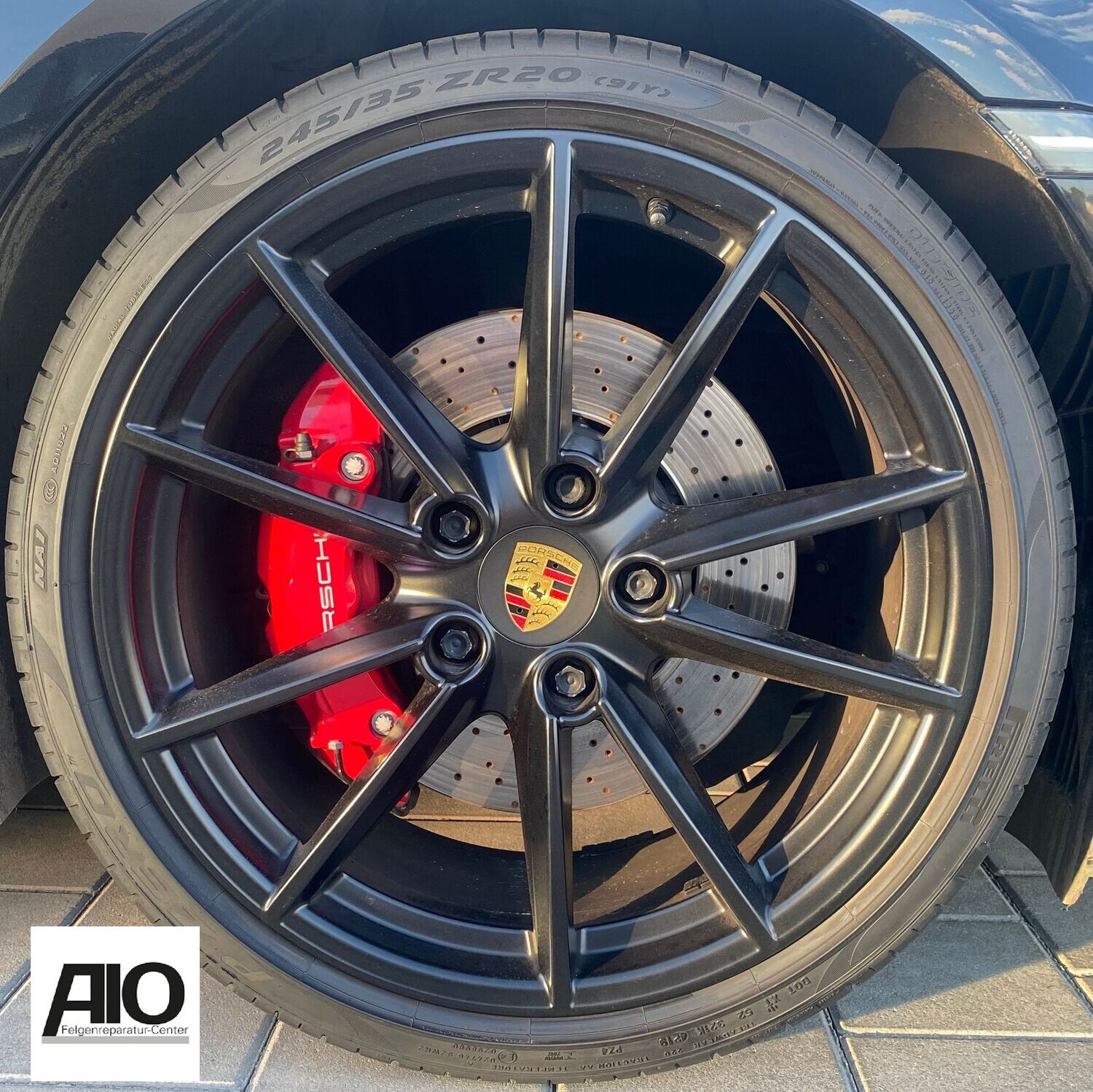 LF1 Original Porsche Felge 992601025E - 10-Speichen-Rad Schwarz Matt HA - 911 Carrera Typ 992 ab 2019-
