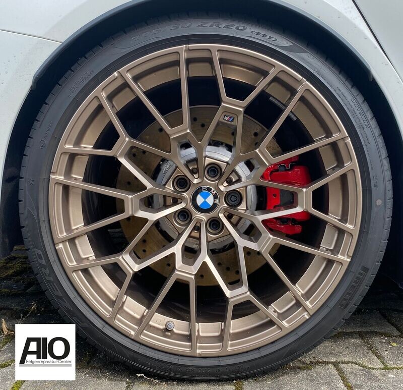 LF1 + LACK Original BMW Felge 36117884365 - Styling 827M Sternspeiche Goldbronze VA - M3 CS Typ G80