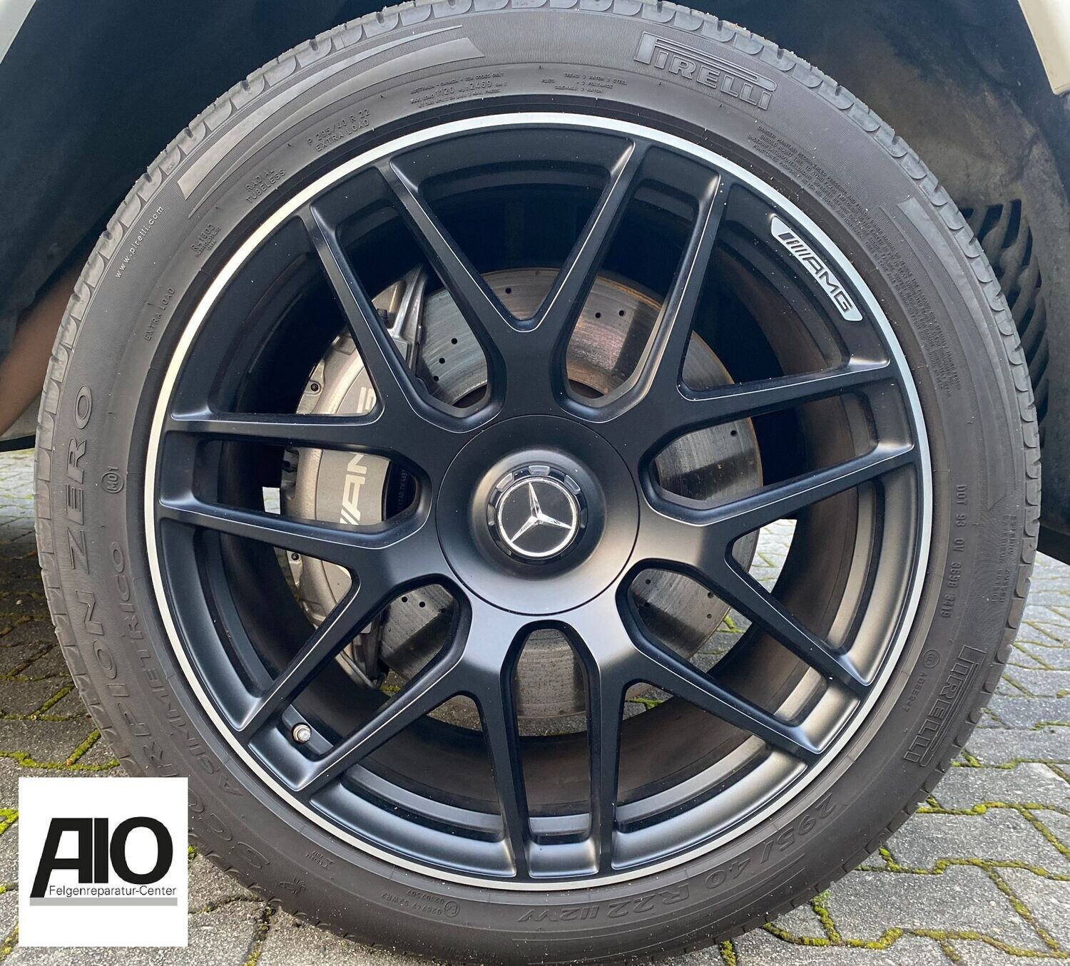LF1 Original Mercedes Benz Felge A2534014100 – AMG Kreuzspeichen-Rad Schwarz Matt HGG Horn HA – GLC X253 / C253 - GLC63 AMG