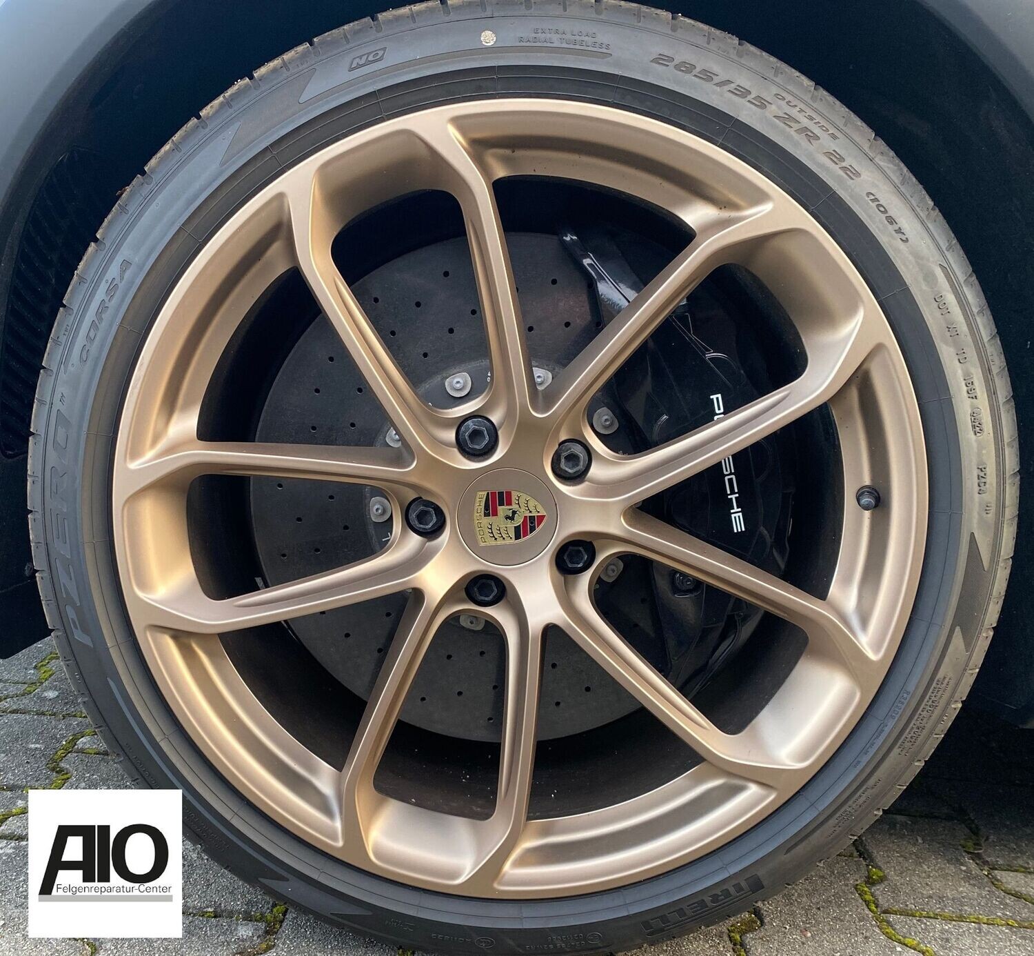 LF1 Original Porsche Felge 9Y3601025BA  - Turbo GT Design Gold Matt VA - Cayenne E3 Coupe Typ 9YB ab 2019 -