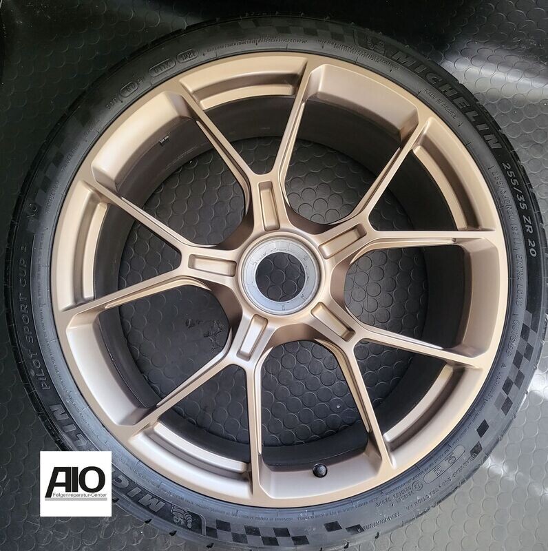LF1 + Lack Original Porsche Felge 9GT601025Q  - Scheibenrad GT3 VA Gold - 911 Typ 992 ab 2019-