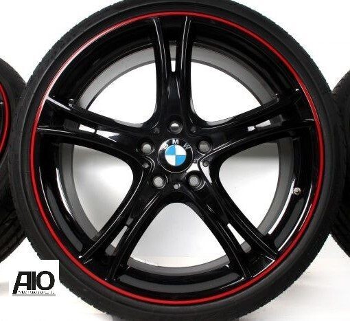 LF1 Original BMW 6854612 - Doppelspeiche 361 Schwarz Horn ROT HA - 3er F30 F31 / 4er Typ F32 F33 F36