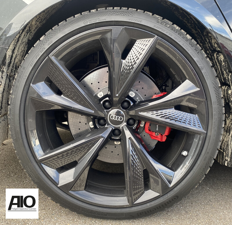LF1 Original Audi Felge 4K0071492A - 5 V Speichen Struktur Design Schwarz - RS6 + RS7 Typ C8 / 4K ab 2019 -