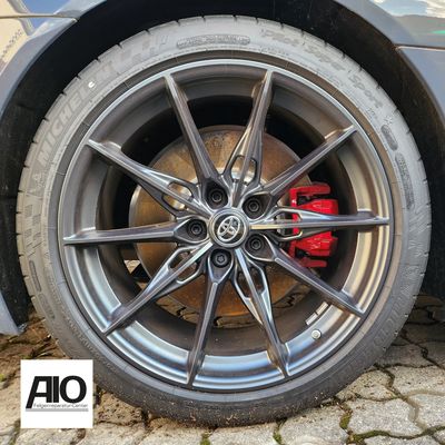 LF1 + LACK Original Toyota Felge 8813060 - Sternspeiche Schwarz Chrom VA - Supra GR MT-Edition 