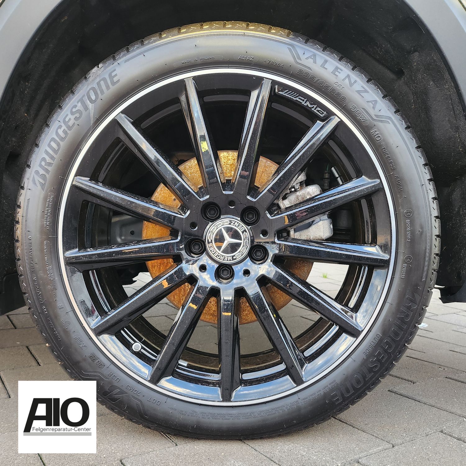 LF1 Original Mercedes Benz Felge A2474011600 – Vielspeichendesign Schwarz HGG Horn – GLA Typ H247 / GLB Typ X247