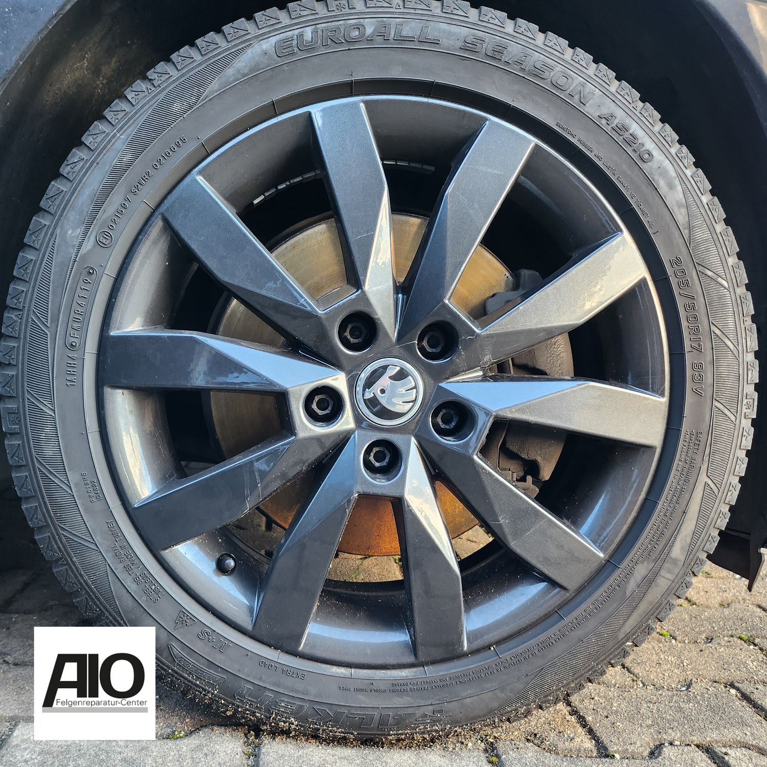 LF1 Original Skoda Alufelge 5E0601025N –  CRYSTAL 5-Doppelspeiche Dunkelgrau – Octavia III Typ 5E 2013-2019