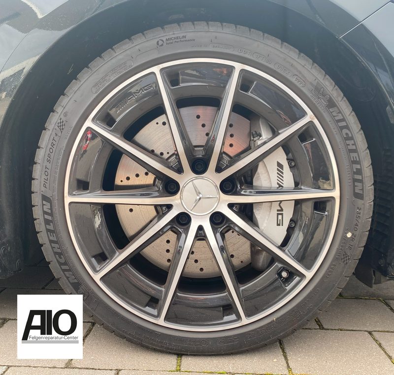 LF1 Original Mercedes Benz Felge A1184010500 – 10-Speichen-Design Schwarz HGG  – CLA 35 AMG X118