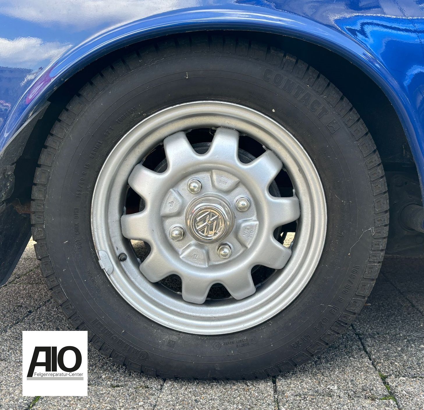 LF1  Original VW Felge 1511 - Weltmeister-Felge Silber – Käfer / Typ 3