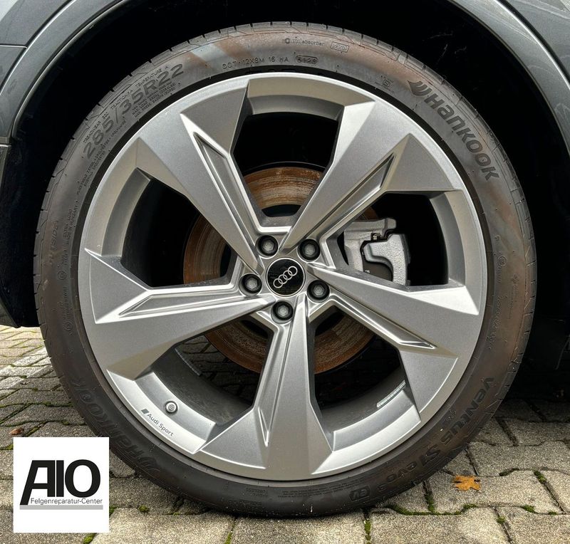 LF1 Original Audi Sport Felge 4M0601025CD - 5 Arm Edge Design Platin Matt Grau - Q7 Typ 4M 2015-