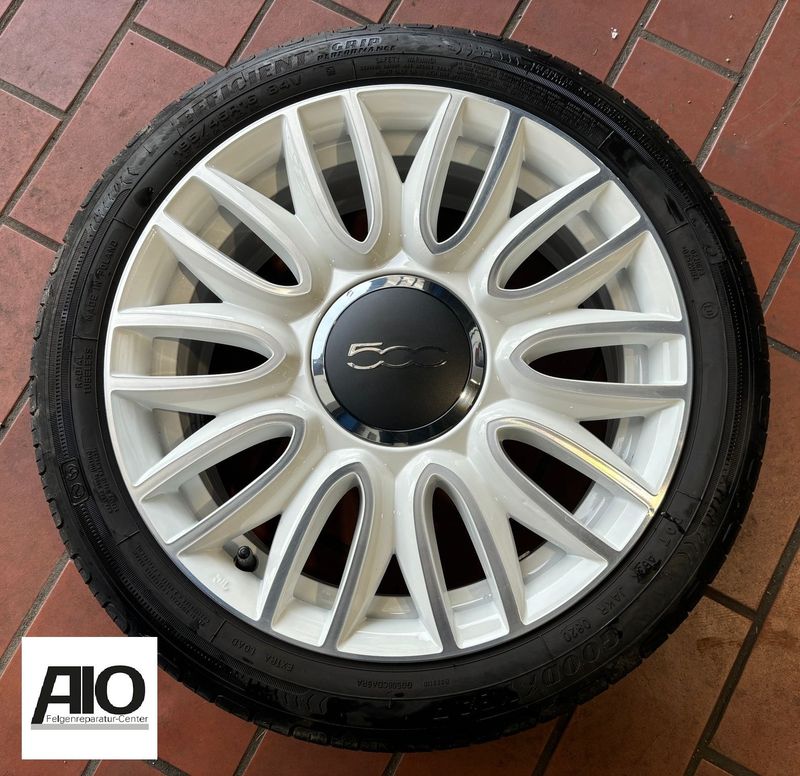 LF1 Original FIAT Felge 51972865 – Stellantis Vielspeichen Design Weiß HGG – 500 ab 2015-