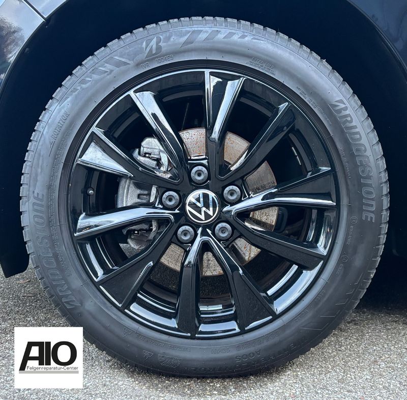 LF1 + LACK Original VW Felge 7T0601025E – TOSHIMA V-Speiche Schwarz – T7 Multivan ab 2021