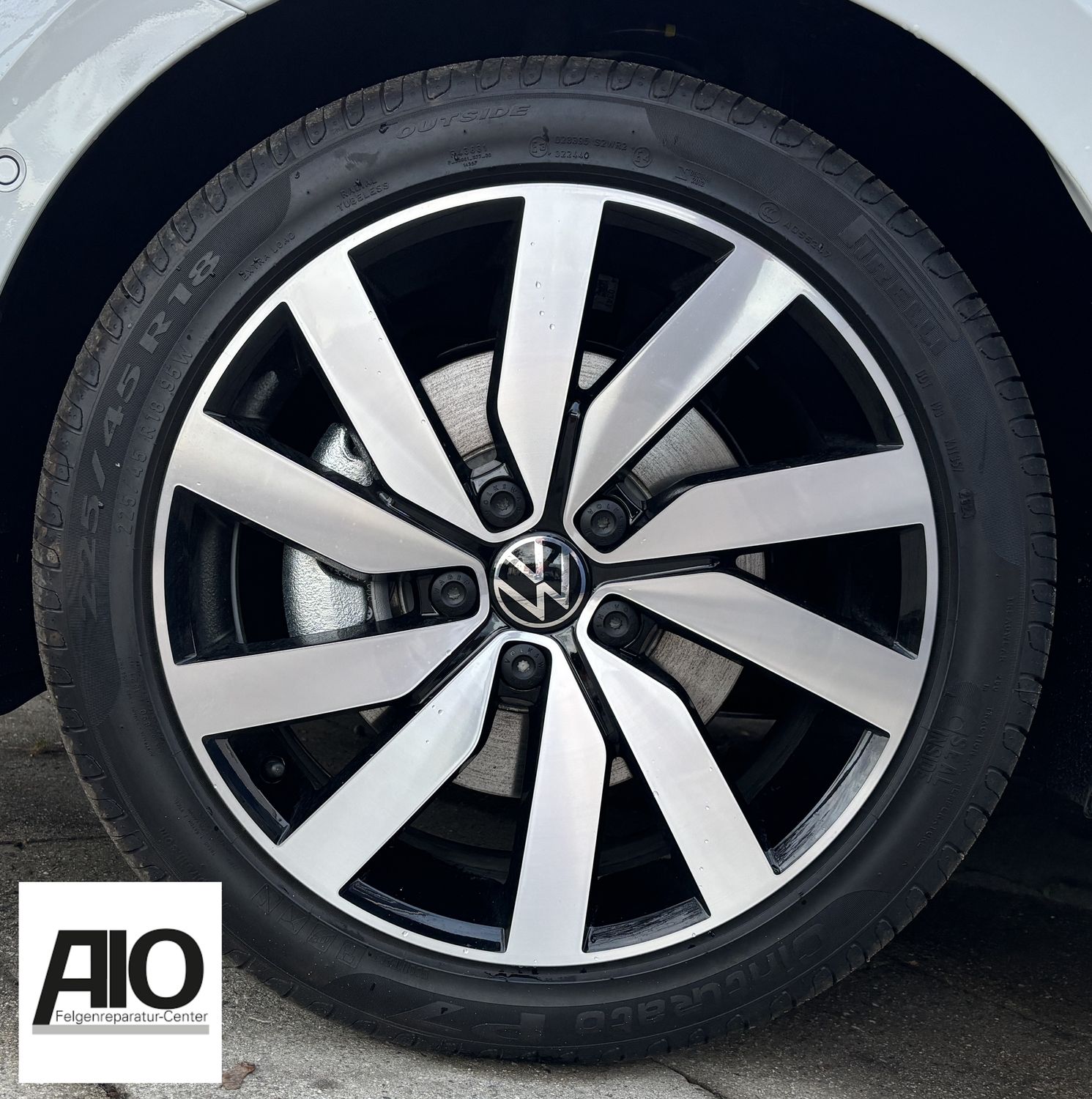 LF1 Original VW Felge 5G0601025AL – MARSEILLE 10 – Speichen Design Schwarz HGG – Golf 7 AU