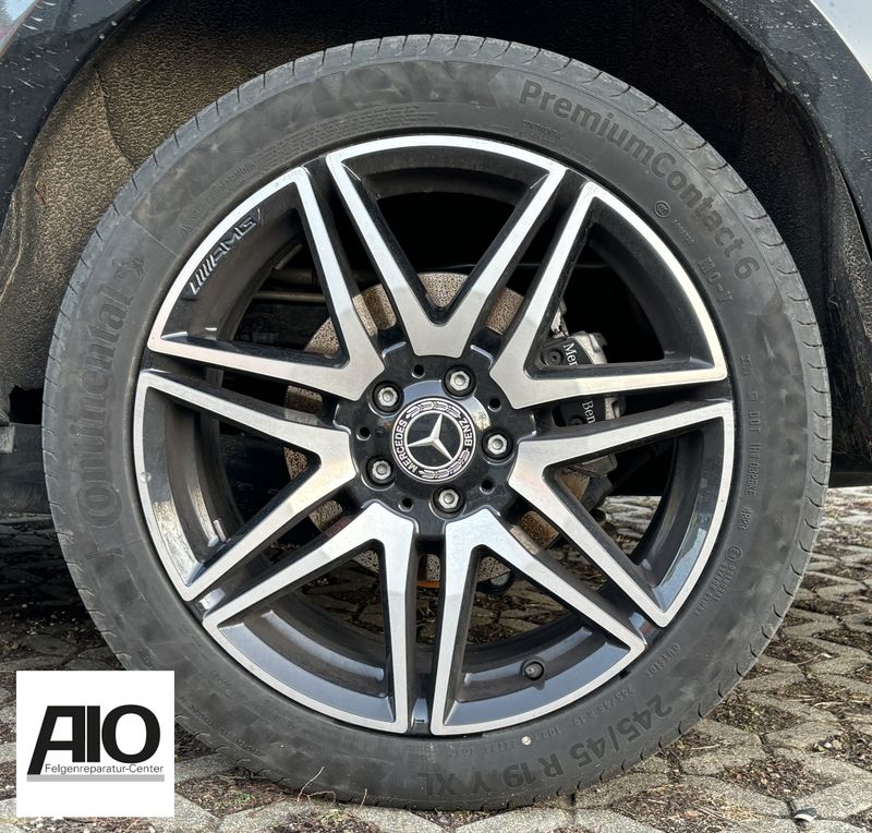 LF1 Original Mercedes Benz Felge A2124014602 – 7-Doppelspeichen-Rad Schwarz HGG HA – E-Klasse W212