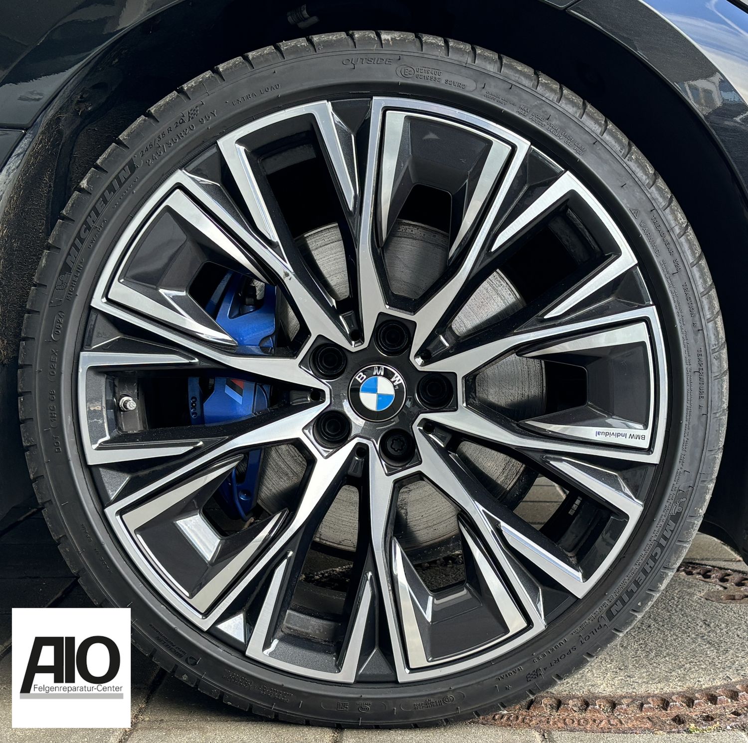 LF1 Original BMW Felge 8747311 - Styling 862i Aerodynamics Grau HGG  + Inlays HA - 4er/i4 Typ G26