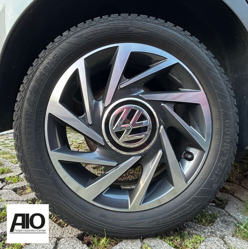 LF1 + LACK Original VW Felge 1S0601025BL – WOODSTOCK Turbinendesign Grau HGG – up! Typ AA